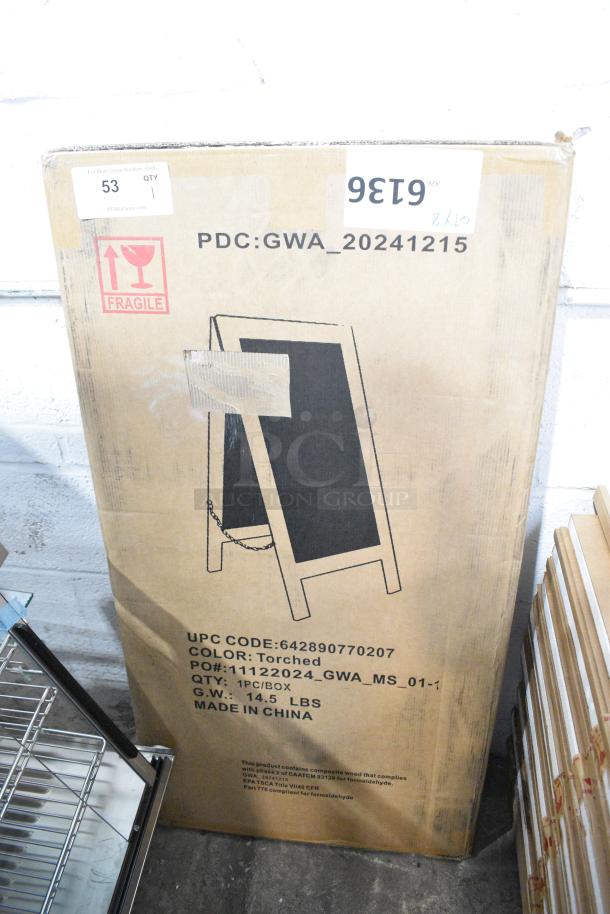 BRAND NEW SCRATCH AND DENT! HBCY 642890770207 Outdoor A-Frame Chalkboard Sign - Image 1 of 4