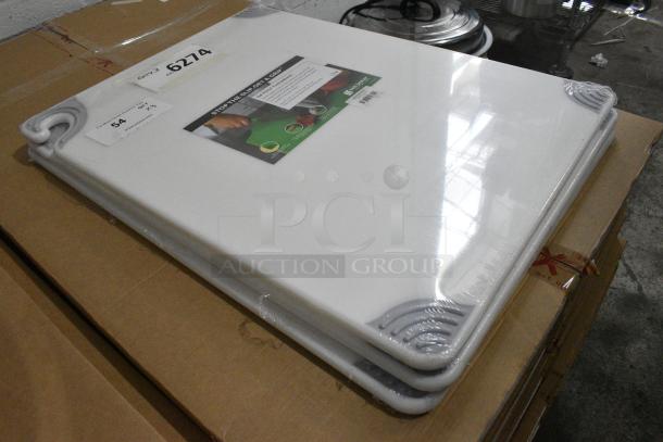 3 BRAND NEW SCRATCH AND DENT! San Jamar CBG182412WH Saf-T-Grip® 24" x 18" x 1/2" White Cutting Board with Hook. 3 Times Your Bid! - Image 2 of 4