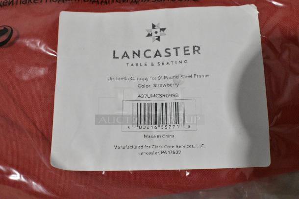 4 BRAND NEW SCRATCH AND DENT! Items Including Taupe 66304 Round Woven Placemat and 427UMCSR09SB Lancaster Table & Seating 9' Round Poppy Red Replacement Umbrella Canopy for Steel Push Lift Umbrellas. 4 Times Your Bid! - Image 5 of 5