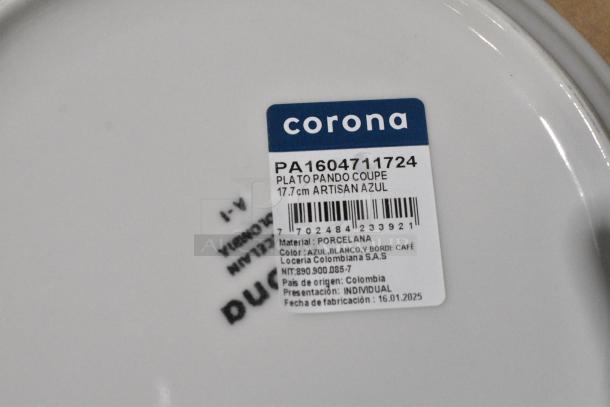 2 BRAND NEW SCRATCH AND DENT! Corona by GET Enterprises PA1604711724 Artisan 7" Blue Porcelain Coupe Plate - 24/Case. 2 Times Your Bid! - Image 2 of 3