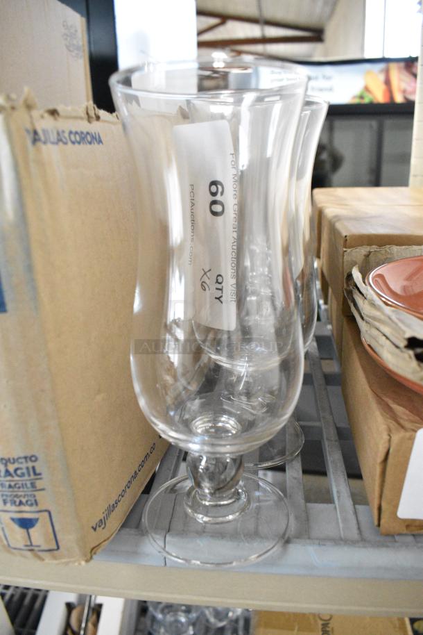 6 BRAND NEW SCRATCH AND DENT! Footed Glasses. 6 Times Your Bid! - Image 1 of 3