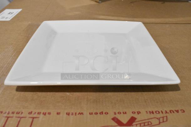 6 BRAND NEW SCRATCH AND DENT! Boxes of 4 Acopa White Ceramic Square Plates. 6 Times Your Bid! - Image 1 of 5