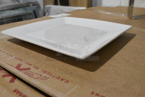 6 BRAND NEW SCRATCH AND DENT! Boxes of 4 Acopa White Ceramic Square Plates. 6 Times Your Bid! - Image 3 of 5