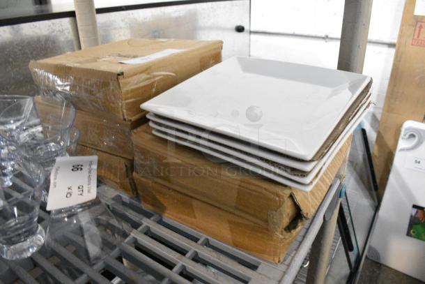 6 BRAND NEW SCRATCH AND DENT! Boxes of 4 Acopa White Ceramic Square Plates. 6 Times Your Bid! - Image 5 of 5