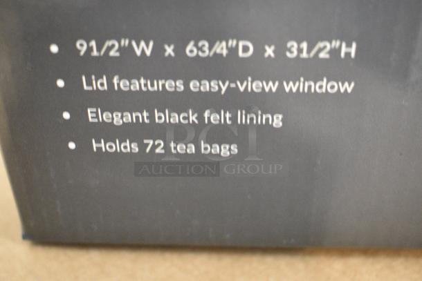 2 BRAND NEW SCRATCH AND DENT! Choice 176WTCH6 Black Wood 6 Compartment Tea Chest with Window. 2 Times Your Bid! - Image 4 of 7