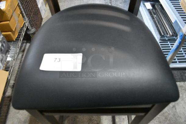 2 BRAND NEW SCRATCH AND DENT! Lancaster Table & Seating Wood Pattern Bar Height Chair w/ Black Seat Cushion. 2 Times Your Bid! - Image 6 of 6