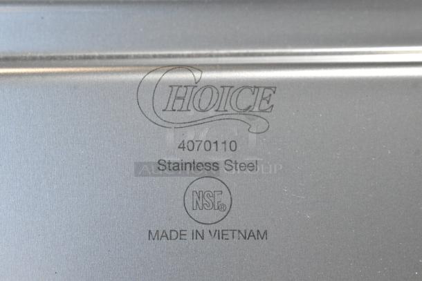 13 BRAND NEW SCRATCH AND DENT! Choice 4070110 Full Size Stainless Steel Solid Steam Table / Hotel Pan Cover. 13 Times Your Bid! - Image 2 of 3