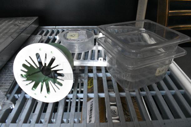 ALL ONE MONEY! Tier Lot of Various Items Including Clear Poly Drop In Bins, Stainless Steel Lid, Donut Racks, Stainless Steel Drop In Bins - Image 2 of 7