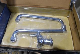 BRAND NEW SCRATCH AND DENT! 750PF24DJ Waterloo Wall-Mounted Pot and Kettle Filler with Single Inlet and 24" Double-Jointed Swing Spout