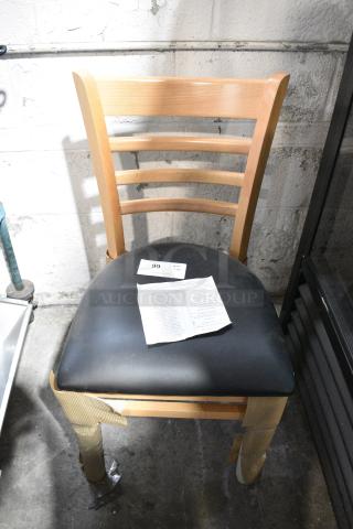 26 BRAND NEW SCRATCH AND DENT! Lancaster Table & Seating Wooden Dining Height Chair w/ Black Seat Cushion. 26 Times Your Bid!