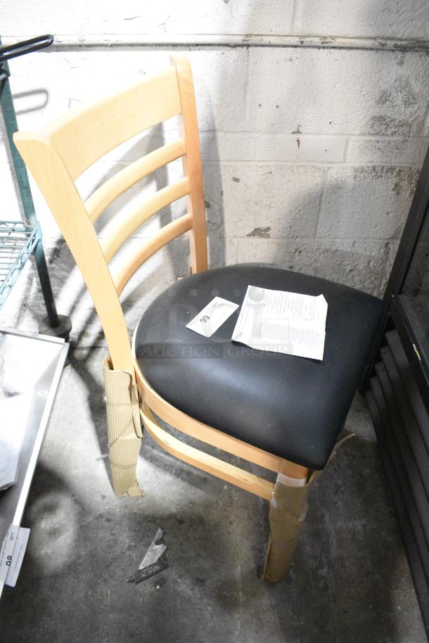 26 BRAND NEW SCRATCH AND DENT! Lancaster Table & Seating Wooden Dining Height Chair w/ Black Seat Cushion. 26 Times Your Bid! - Image 2 of 6