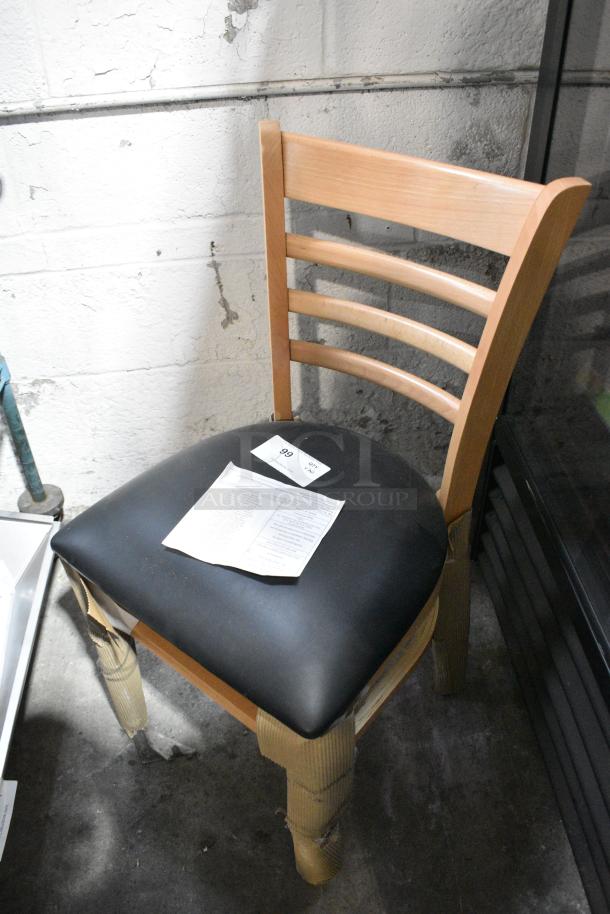 26 BRAND NEW SCRATCH AND DENT! Lancaster Table & Seating Wooden Dining Height Chair w/ Black Seat Cushion. 26 Times Your Bid! - Image 3 of 6