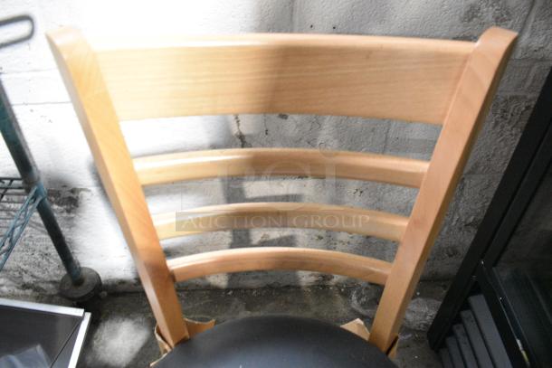 26 BRAND NEW SCRATCH AND DENT! Lancaster Table & Seating Wooden Dining Height Chair w/ Black Seat Cushion. 26 Times Your Bid! - Image 4 of 6