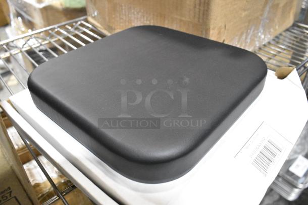 BRAND NEW SCRATCH AND DENT! Box of 11 Lancaster Table & Seating 164TFBLKSAMP 8" x 8" Square Thermo-Formed MDF Table Top with Black Wood Finish - Sample - Image 2 of 7