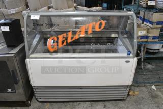 iarp AFRIKA 126 Metal Commercial Floor Style Gelato Case Merchandiser w/ Stainless Steel Drop In Bins. 115 Volts, 1 Phase. Tested and Working!