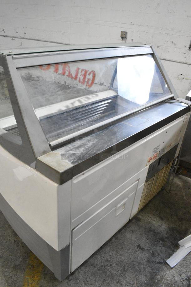 iarp AFRIKA 126 Metal Commercial Floor Style Gelato Case Merchandiser w/ Stainless Steel Drop In Bins. 115 Volts, 1 Phase. Tested and Working! - Image 4 of 8