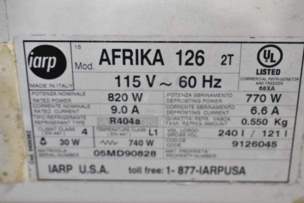 iarp AFRIKA 126 Metal Commercial Floor Style Gelato Case Merchandiser w/ Stainless Steel Drop In Bins. 115 Volts, 1 Phase. Tested and Working! - Image 7 of 8