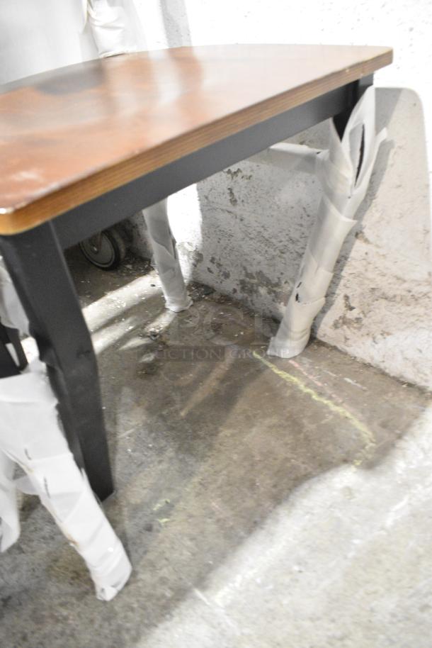 2 BRAND NEW SCRATCH AND DENT! Lancaster Table & Seating Black Metal Dining Height Chair w/ Wood Pattern Back Rest and Seat. 2 Times Your Bid! - Image 8 of 8