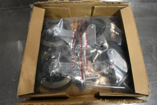 4 BRAND NEW SCRATCH AND DENT! Box of 4 Steelton 465CASTER4 4" Poly Casters - 2 with Brakes. 4 Times Your Bid!