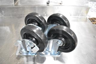 BRAND NEW SCRATCH AND DENT! Box of 4 Commercial Casters.