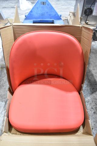 BRAND NEW SCRATCH AND DENT! 164CUSHBUCRED Lancaster Table & Seating Red Vinyl Bucket Seat Cushion