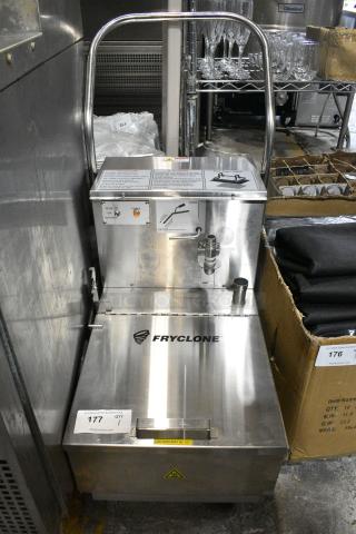 BRAND NEW SCRATCH AND DENT! 2024 Fryclone 259OFM85 85 lb. Low-Profile Portable Fryer Oil Filter Machine with 2-Way Pump on Commercial Casters. 120 Volts, 1 Phase.