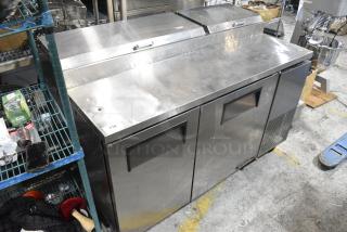 True TPP-60 Stainless Steel Commercial Pizza Prep Table on Commercial Casters. 115 Volts,1 Phase. - Item #1187267