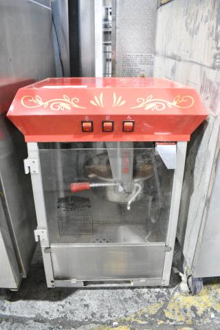 2016 Great Northern 6128 Metal Commercial Countertop Popcorn Machine and Merchandiser. 120 Volts, 1 Phase. Tested and Working!