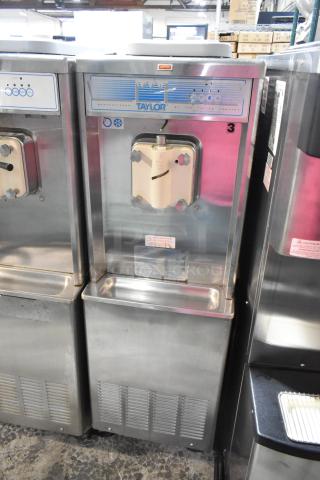 Taylor 441-27 Stainless Steel Commercial Floor Style Water Cooled Single Flavor Ice Cream Machine on Commercial Casters. 208-230 Volts, 3 Phase. - Item #1187326