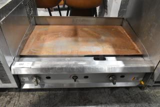 Cooking Performance Group CPG 351GMCPG36NL Stainless Steel Commercial Countertop Natural Gas Powered Flat Top Griddle. 90,000 BTU.