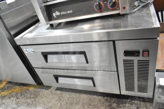 2023 Avantco 178CBE36HC Stainless Steel Commercial 2 Drawer Chef Base on Commercial Casters. 115 Volts, 1 Phase. Tested and Working!