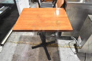 2 Wooden Dining Height Table on Metal Table Base. 2 Times Your Bid!