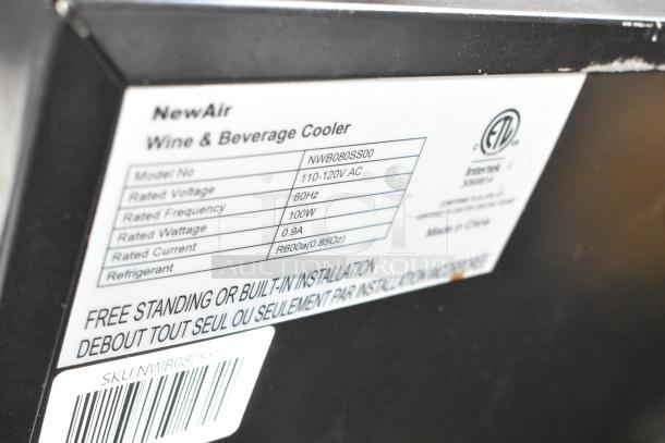 Newair NWB080SS00 Metal 2 Door Mini Wine and Beverage Cooler Merchandiser. 115 Volts, 1 Phase. Tested and Working! - Image 7 of 9