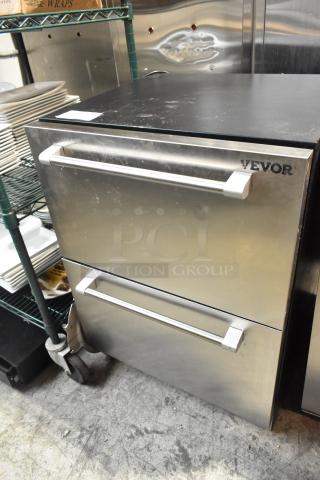 Vevor BC-145WS Stainless Steel 2 Drawer Cooler. 115 Volts, 1 Phase. Tested and Working!