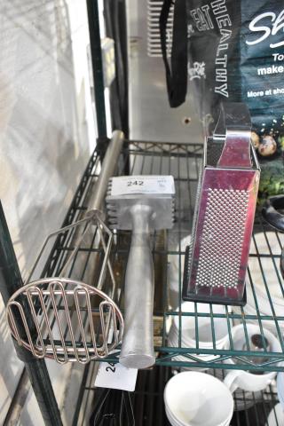 3 Items Including Cheese Grater, Masher and Meat Tenderizer. 3 Times Your Bid! - Item #1187352