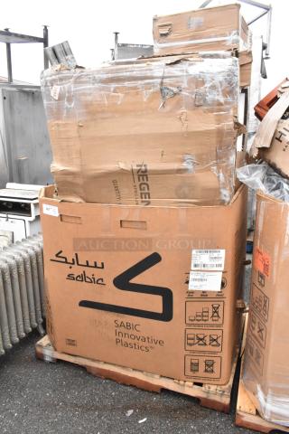 10 BRAND NEW SCRATCH AND DENT! Items Including 600ESS3060S Regency Spec Line 30" x 60" 14-Gauge Stainless Steel Equipment Stand With Stainless Steel Undershelf, 600WR63 Regency 63" Wall Mounted Slanted Rack Shelf, 600B41014213 Regency 4 Bowl Underbar Sink with Two Drainboards - 72" x 18 3/4", 600WTS30X36 Regency Spec Line 30" x 36" 14-Gauge 304 Stainless Steel Commercial Open Base Work Table,Zurn Z5535-TNK-RH-K Two Piece High Efficiency Toilet Tank, 600CMPR60S Regency Stainless Steel Ceiling-Mounted Pot Rack with 15 Double Prong Hooks - 60", 600T2460G Regency 24" x 60" 18-Gauge 304 Stainless Steel Commercial Work Table with Galvanized Legs and Undershelf. 10 Times Your Bid!