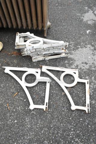 9 ANTIQUE! Metal Brackets. Unit Was Removed from an 1800s Lancaster City Building. 9 Times Your Bid!