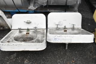 2 ANTIQUE! Single Bay Wall Mount Sink. Unit Was Removed from an 1800s Lancaster City Building. 2 Times Your Bid!