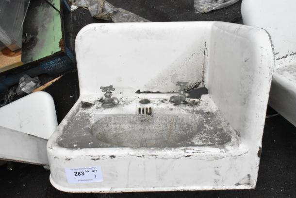 ANTIQUE! Single Bay Wall Mount Sink. Unit Was Removed from an 1800s Lancaster City Building. - Image 1 of 4