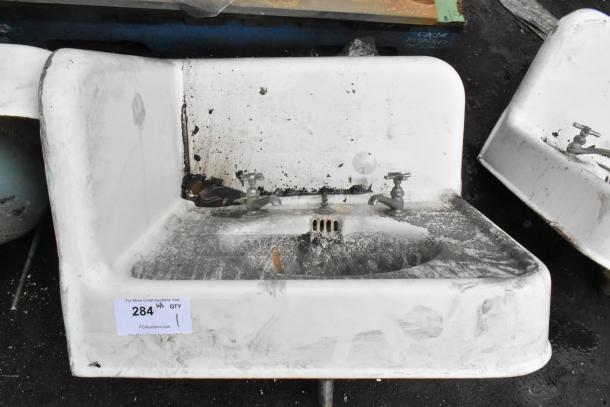 ANTIQUE! Single Bay Wall Mount Sink. Unit Was Removed from an 1800s Lancaster City Building. - Image 1 of 4