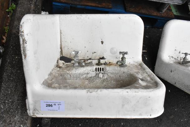 ANTIQUE! Single Bay Wall Mount Sink. Unit Was Removed from an 1800s Lancaster City Building. - Image 1 of 4