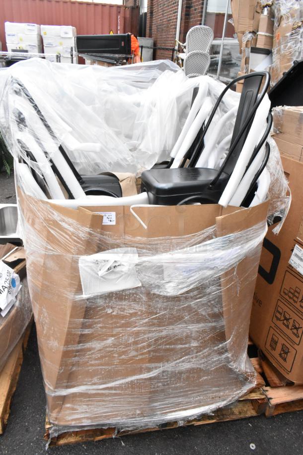 20 BRAND NEW SCRATCH AND DENT! Lancaster Table & Seating 164CMCAFEBKD Alloy Distressed Onyx Black Outdoor Cafe Chair. 20 Times Your Bid! - Image 6 of 6