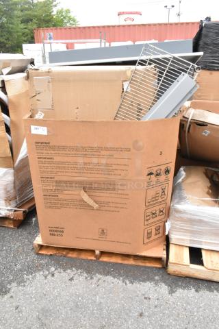 10 BRAND NEW SCRATCH AND DENT! Items Including 600DC1848 Regency 18" x 48" 18 Gauge Type 304 Stainless Steel Dish Cabinet with Adjustable Midshelf, 427BASEBLTDN Lancaster Table & Seating Black Steel Bolt-Down Umbrella Base, 612FHL1230 Choice Foil Steam Table Pan Lid - Half Size - 100/Case. 10 Times Your Bid!