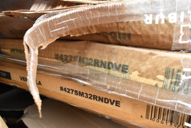 15 BRAND NEW SCRATCH AND DENT! Items Including 427SM32RNDVE Lancaster Table & Seating Excalibur 32" Round Table Top with Smooth Versilla Finish, 427CSFRBSBLK Lancaster Table & Seating Bistro Series Black Teslin Outdoor Side Chair, 844FNGRMT1 Choice Black Rubber Finger-Scraper Top Anti-Fatigue Mat - 1/2" Thick. 15 Times Your Bid! - Image 5 of 7