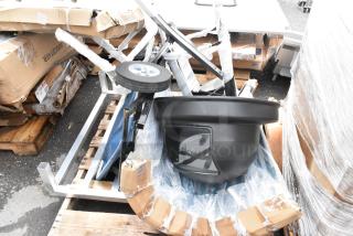 8 BRAND NEW SCRATCH AND DENT! Items Including 600DUN2036 Regency 36" x 20" x 8" Aluminum Dunnage Rack - 1630 lb. Capacity, Trah Can Lid. 8 Times Your Bid!