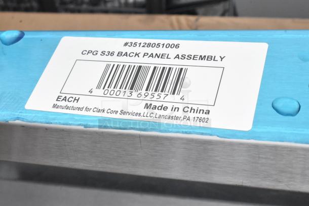 12 BRAND NEW SCRATCH AND DENT! Items Including 4 522HF2520 Steelton 20"(H) x 25"(W) x 2"(T) Stainless Steel Hood Filter, 35128051006 Cooking Performance Group 35128051006 Back Panel Assembly for S36 Series Ranges, 164PBVS48RW Lancaster Table and Seating Vineyard 48" Pine Wood Portable Bar with Vintage White Finish, 460EG2448 Regency 24" x 48" NSF Green Epoxy Wire Shelf, 600TB3024G Regency 30" x 24" 18-Gauge 304 Stainless Steel Equipment Filler Table with Backsplash and Galvanized Undershelf, 465C1848KE5 SHELF KIT 18X48 CHROME W/ 72 EC POST 5 SHELF UTILITY. 12 Times Your Bid! - Image 5 of 10