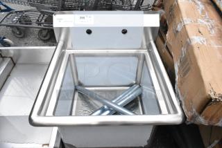 BRAND NEW SCRATCH AND DENT! Steelton 522CS11818N 23 1/2" 18-Gauge Stainless Steel One Compartment Commercial Sink without Drainboard - 18" x 18" x 12" Bowl
