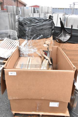 10 BRAND NEW SCRATCH AND DENT! Items Including 600UT2430S Regency Adjustable Stainless Steel Work Table Undershelf for 24" x 30" Tables - 18 Gauge, 427SD2424CP Lancaster Table & Seating Excalibur 24" x 24" Square Table Top with Textured Canyon Painted Metal Finish, 164TCOLROD25 Lancaster Table & Seating 25 3/16" Standard Height Table Base Column and Rod. 10 Times Your Bid!