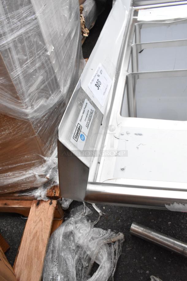 BRAND NEW SCRATCH AND DENT! Steelton 522CS31014LR Stainless Steel 3 Bay Sink w/ Dual Drain Boards. No Legs. - Image 4 of 9