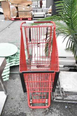 Red Metal Shopping Cart.